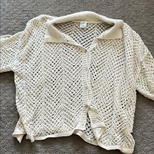 Cream Crochet Beach Cover Up